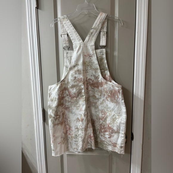 Wild Fable Cream and Tan Tye Dye Overall Mini Dress - Picture 4 of 6